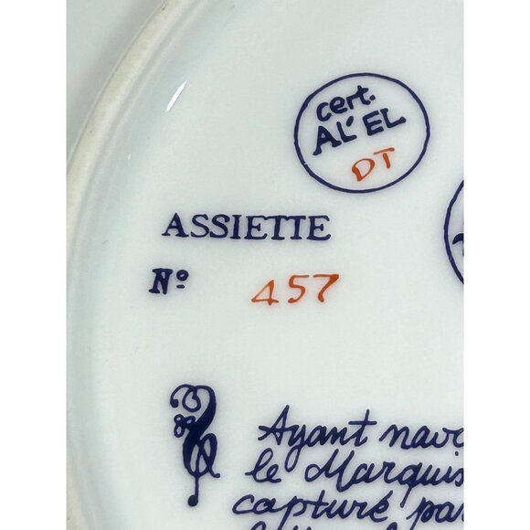 D’Arceau Limoges Vtg Collector’s Plate Lafayette Legacy Baron de Kalb Historic 8 - Picture 11 of 14